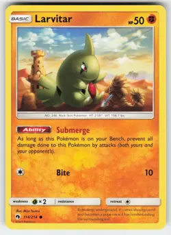 Larvitar 114/214 Common Lost Thunder Pokemon Near Mint - Image 1