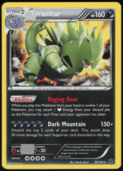 Tyranitar 56/124 Holo Rare Fates Collide Pokemon Moderately Played - Image 1