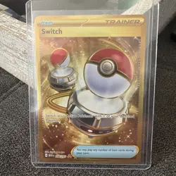 POKEMON SWITCH 206/165 GOLD SECRET RARE HOLO - S&V 151 - NM - Image 1