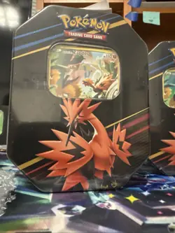 Pokemon TCG Lot Of 3 Crown Zenith Tins Galarian Zapdos Promo x3 - Image 2