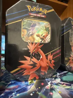 Pokemon TCG Lot Of 3 Crown Zenith Tins Galarian Zapdos Promo x3 - Image 3