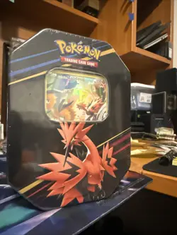 Pokemon TCG Lot Of 3 Crown Zenith Tins Galarian Zapdos Promo x3 - Image 4