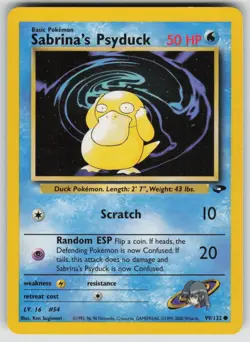 Sabrina's Psyduck 99/132 Common Gym Challenge Pokemon Unlimited Lightly Played - Image 1