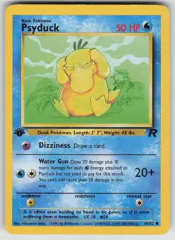 Psyduck 65/82 Common Team Rocket Pokemon 1st Edition Lightly Played - Image 1
