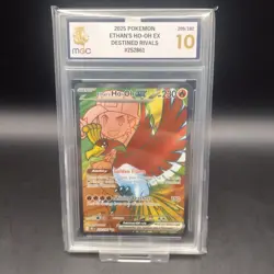 Pokemon Destined Rivals 2025 Ethans's Ho-oh EX 209/182 SR Graded MGC 10 - Image 1