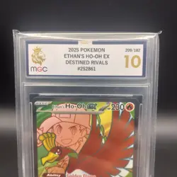 Pokemon Destined Rivals 2025 Ethans's Ho-oh EX 209/182 SR Graded MGC 10 - Image 2