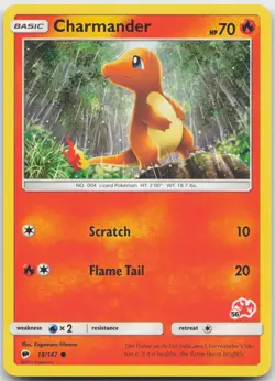 Charmander - 18/147 (#56 Charizard Stamped) 018/147 Battle Academy Pokemon NM - Image 1