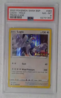 1x V0300: 2020: Lugia: Swsh069: Prerelease: Holo Promo: PSA: 8: NM-MT: 62751300 - Image 1