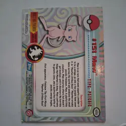 2000 Topps Pokemon Series 3 #151 Mew Blue Logo 1st Edition TV Animation - Image 2