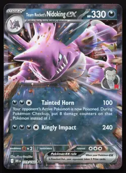 Team Rocket's Nidoking ex 119/182 Double Rare Destined Rivals Pokemon Holo NM - Image 1