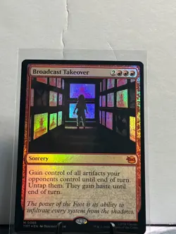 Broadcast Takeover Foil (Teenage Mutant Ninja Turtles) MTG near_mint Magic Card - Image 1