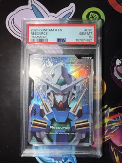 Bandai Gundam Card Game 2026 Gundam R EN Resource Holo EN R-026 PSA 10 2026 Pop1 - Image 1