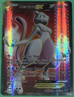 XY: Breakthrough Mewtwo ex #158/162 Ultra Rare Full Art TCG Pokemon Card - LP - Image 1