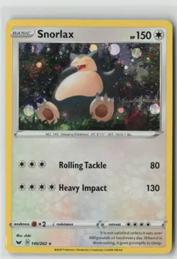 Snorlax (Cosmos Holo) 140/202 Holo Promo Blister Exclusives Pokemon LP - Image 1
