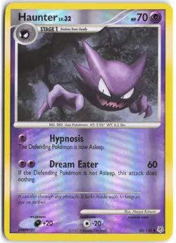 Haunter 50/130 Uncommon Diamond & Pearl Pokemon Reverse Holo LP - Image 1