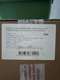 2022 POKEMON BRILLIANT STARS ELITE TRAINER BOX CASE ETB OF 10 FACTORY SEALED B - Image 1