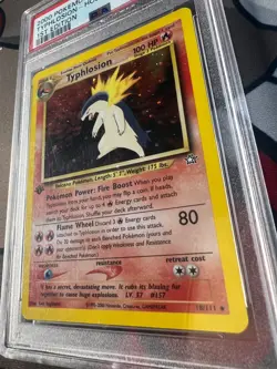 Typhlosion 18/111 1st Edition PSA 8 -Neo Genesis - Rare Holo Pokemon Card Swirl - Image 5