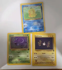 🔥Old Vintage Pokemon Team Rocket Card Lot Psyduck Zubat Magnemite 3x 🔥 - Image 1