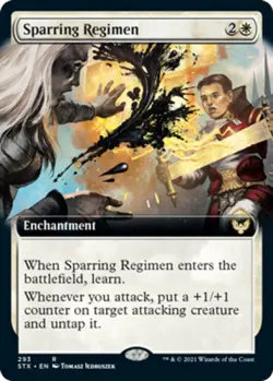 1 x Sparring Regimen - Foil - Extended Art - Strixhaven: School of Mages - NM-Mi - Image 1