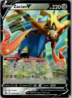 Zacian V SWSH018 Promo SWSH: Sword & Shield Promo Cards NM - Image 1