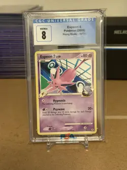 CGC 8 NM MINT Espeon 4 — 18/111 Rising Rivals Rare 2009 Pokemon Card - Image 1