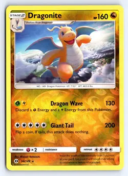 Dragonite 96/149 Holo Holo Rare SM Base Set Pokemon Reverse Holo NM - Image 1