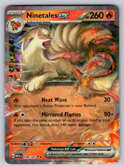 Ninetales ex 038/165 Holo Double Rare 151 Pokemon Near Mint - Image 1