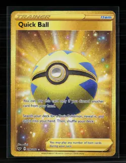 Pokemon 2020 Sword & Shield Quick Ball SR Gold UR #216/202 - Image 1