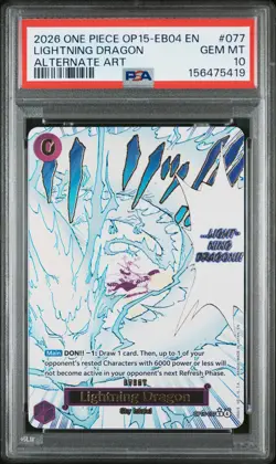 One Piece Lightning Dragon EB04 077/97 Alternate Art PSA 10 Gem Mint - Image 1