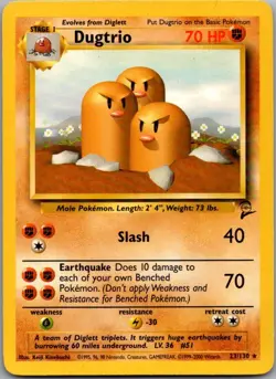 Dugtrio 23/130 Rare Base Set 2 Pokemon Moderately Played - Image 2