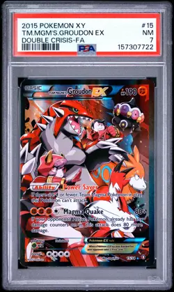 Pokemon Team Magma's Groudon EX Double Crisis 15/34 PSA 7 - Image 1