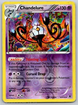 Chandelure 43/119 Holo Rare Phantom Forces Pokemon Reverse Holo HP - Image 1