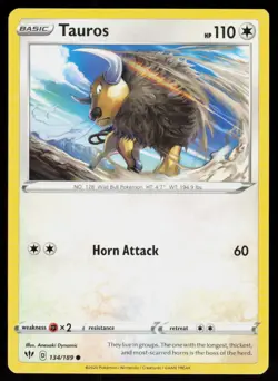 Tauros 134/189 Common Darkness Ablaze Pokemon Near Mint - Image 1