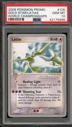 Pokemon Latias Gold Star 2006 World Championships Deck Promo #105 PSA 10 - Image 1