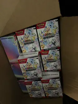 Pokemon Prismatic Evolutions 8.5 Booster Bundle Lot Of 12 Boxes Sealed Brand New - Image 1