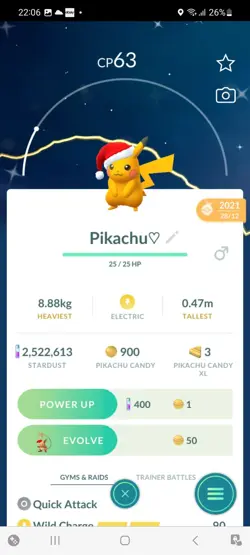 Pokemon Go Shiny Pikachu Santa Hat - Image 1