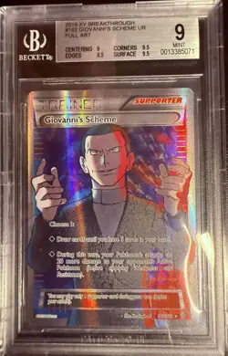 2015 Pokemon XY Breakthrough #162 Giovanni's Scheme UR FULL ART BGS 9.0 - Image 1