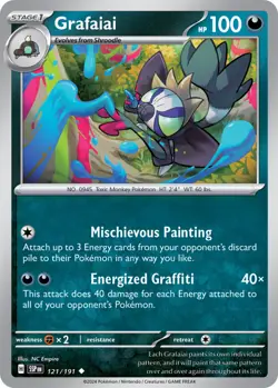 x4 Grafaiai - 121/191 - Uncommon - Reverse Holo Pokemon SV08 Surging Sparks M/NM - Image 1