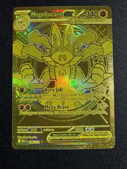 Pokemon MEGA LUCARIO EX 188/132 Mega Evolution GOLD SECRET RARE - Fresh Sleeved - Image 1