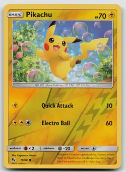 Pikachu 19/68 Hidden Fates Pokemon Reverse Holo (Pack Fresh!) NM - Image 1