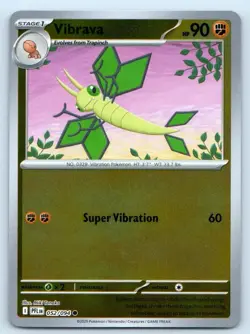 Vibrava 052/094 Common Phantasmal Flames Pokemon Reverse Holo Near Mint - Image 1