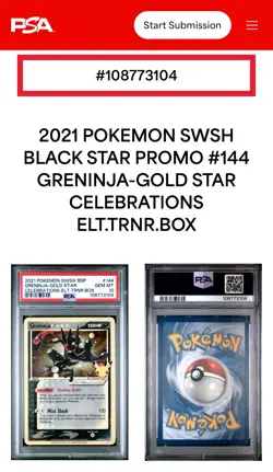 2021 POKEMON SWSH #144 GRENINJA GOLD STAR CELEBRATIONS ETB PROMO PSA 10 SWIRLUU - Image 3