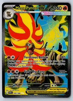 Mega Pyroar ex 099/086 Ultra Rare Chaos Rising Pokemon Holo Near Mint - Image 1