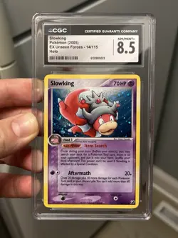 Slowking CGC 8.5 Pokemon 2005 EX Unseen Forces 14/115 Cosmos Holo Low POP 19 - Image 1