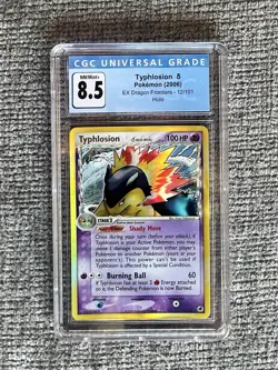 Typhlosion δ CGC 8.5 Blue Label Pokemon 2006 EX Dragon Frontiers 12 Holo POP - Image 1