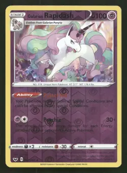 Galarian Rapidash 082/202 Sword & Shield Reverse Holo NM/M Pokemon - Image 1
