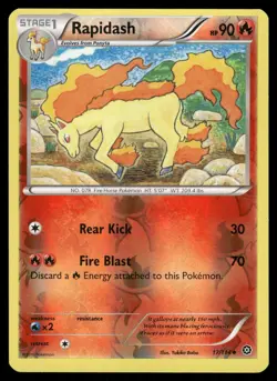 Rapidash 17/114 Uncommon Steam Siege Pokemon Reverse Holo Lightly Played - Image 1