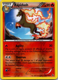 Rapidash 15/106 Uncommon Flashfire Pokemon Reverse Holo Near Mint - Image 1