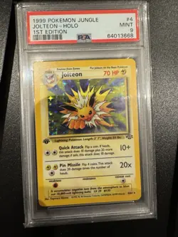 1999 POKEMON JUNGLE 1ST FIRST ED EDITION #4 JOLTEON HOLO PSA 9 VINTAGE - Image 1
