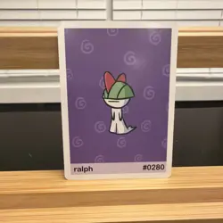 Pookiemoot Gen 3 - Ralph (Ralts) #0280 - Pokemon Fan Art Non TCG - Image 1